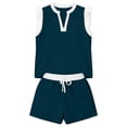 thumbnail image 7 of Womens Shorts Sets for Causal Summer Two Piece Tracksuit Lounge Wear Sets Crew Neck Shirt and Beach Shorts with Pockets Gym Airport Yoga Outfit Green S, 7 of 7