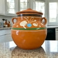 Mexican Clay Bean Pot, Olla De Barro Frijolera W/Lid, Cazuela