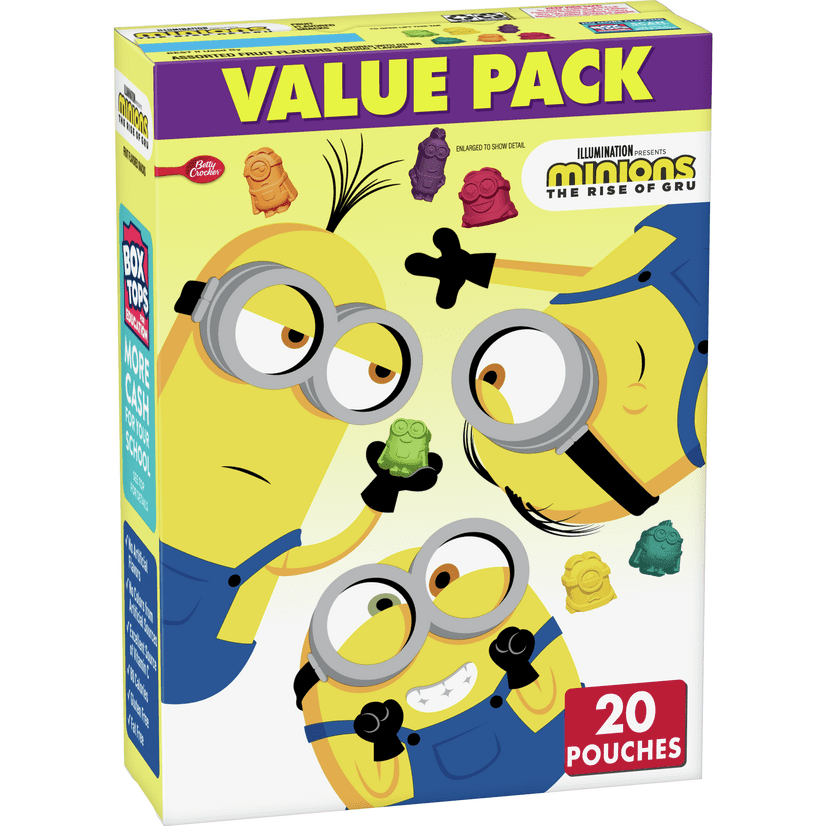 Betty Crocker Minions Fruit Snacks, Value Pack, 20 ct, 16 oz Walmart