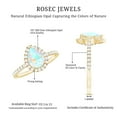 thumbnail image 6 of Rosec Jewels Ethiopian Opal Teardrop Ring with Diamond Halo (5X7mm Pear Shape, AAA Quality), 14K Yellow Gold, US 4.00, 6 of 10