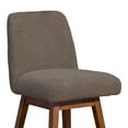 thumbnail image 6 of Amalie Swivel Bar or Counter Stool in Brown Oak Wood Finish with Taupe Boucle Fabric, 6 of 7