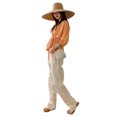 thumbnail image 2 of Sylvamorning Woman Woven Handbag Beach Style Wood Handle Drawstring Bucket Bag, 2 of 9