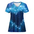 thumbnail image 4 of Fiudx Camisetas para Mujer Blusa de Manga Corta con Cuello En V para Mujer, Uniforme de Trabajo, Impresión de Bolsillo, 4 of 5