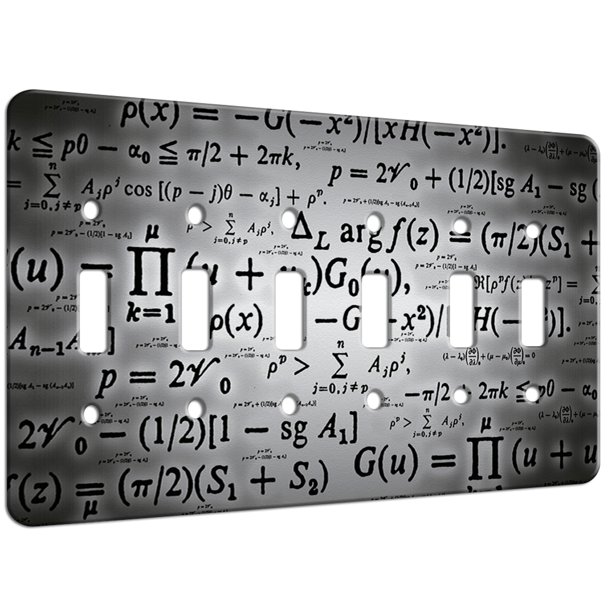 Math Formulas Design 6 Gang Switch Plate Cover Metal Walmart Com Walmart Com