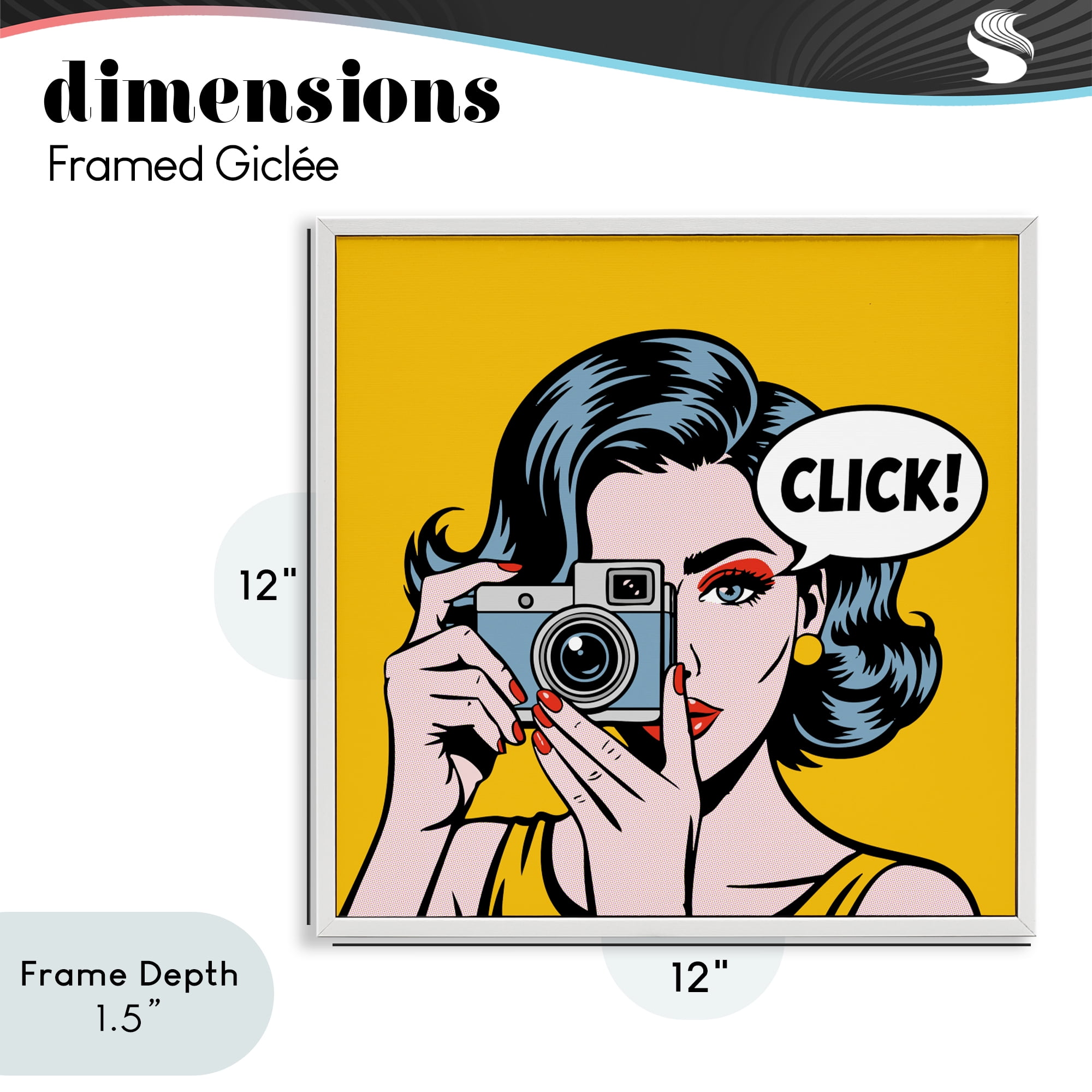 Stupell Industries Click Retro Photographer White Framed Giclee Art, design by Andreas Magnusson