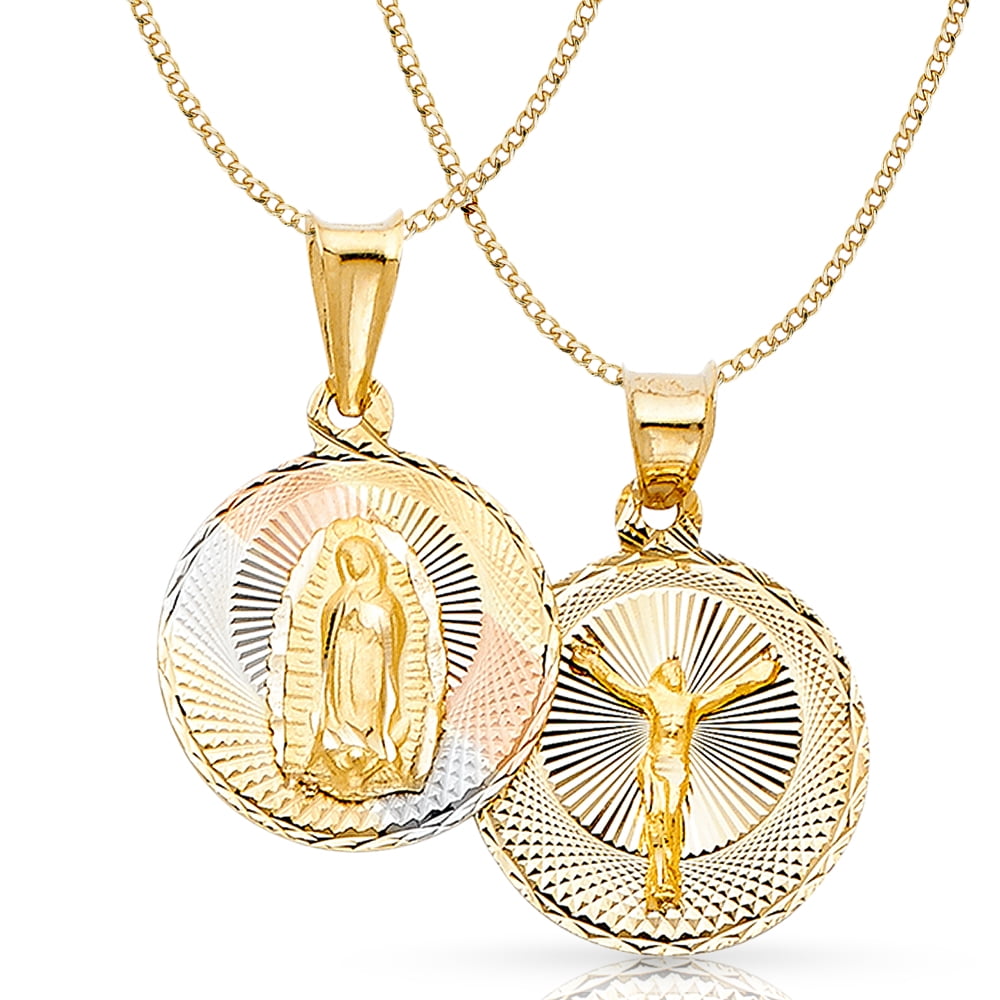 virgin mary and jesus pendant