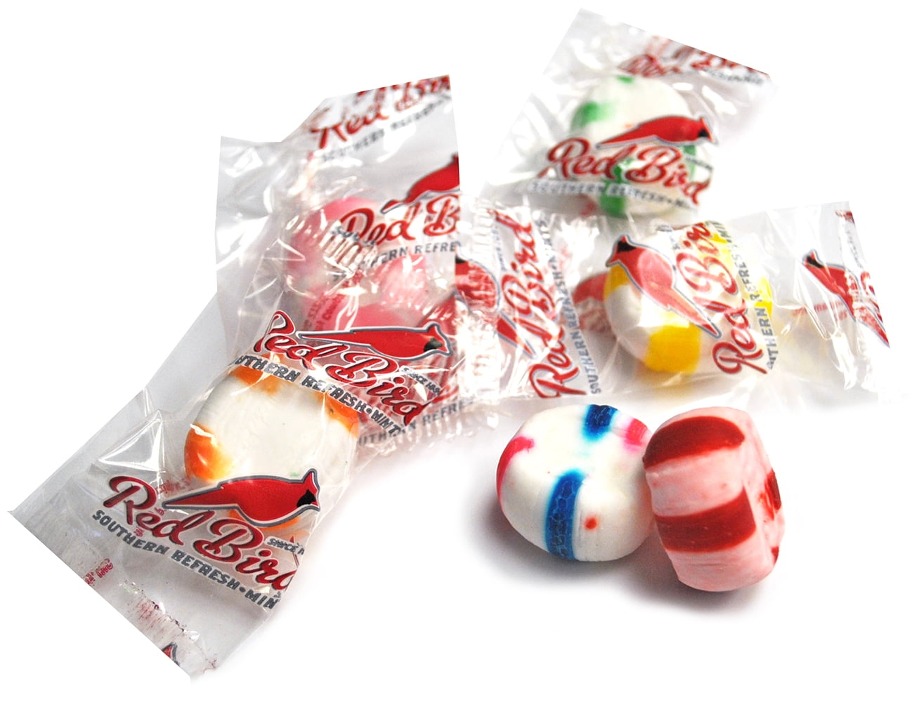 SweetGourmet Red Bird Assorted Mint Puffs | Soft Wrapped Candy | 4