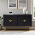 thumbnail image 2 of Pemberly Row Mid-Century Wood/Steel Sideboard in Matte Black/Gold, 2 of 17