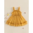 thumbnail image 4 of RUINIXCW Kids Toddler Baby Girl Summer Tulle Dress Birthday Cake Smash Outfit Baby Girls Photoshoot Outfits Sleeveless Mesh Ruffled Princess Birthday Baptism Wedding Party Dress, 4 of 9