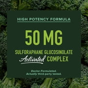50MG Sulforaphane Supplement from Broccoli Sprouts | NRF2 Activation with Glucoraphanin, Myrosinase & Antioxidants | Support Cellular & Immune Health | Broccoli Seed Microbeadlets, Vegan 60 Count