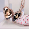 thumbnail image 5 of Gift Lover Chain Jewelry Pendant Heart Shaped Photo Picture Locket Necklace YELLOW GOLD, 5 of 8