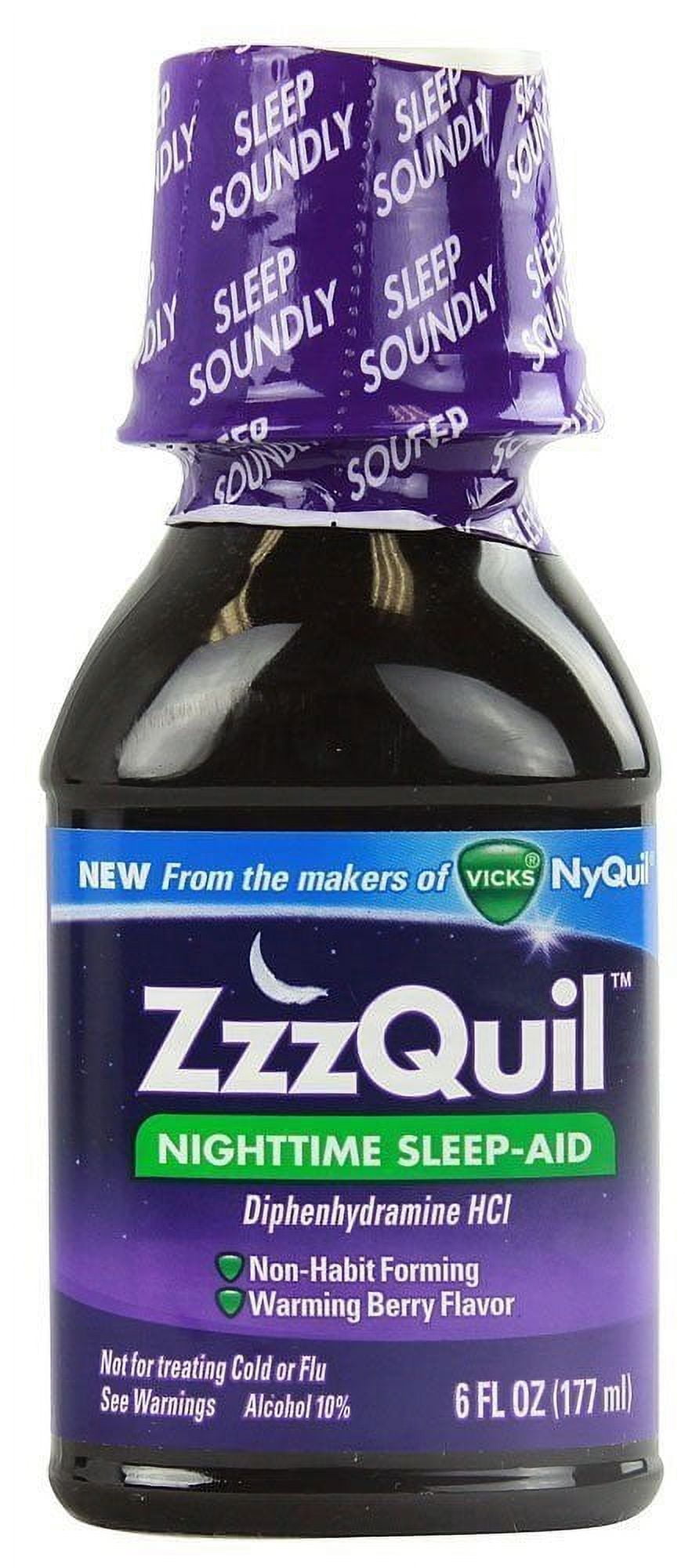 ZzzQuil Vicks Nighttime Sleep-Aid Liquid Warming Berry Flavor - 6 Oz, 2 Pack