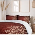thumbnail image 6 of Ambesonne Burgundy Duvet Cover Sets, Ombre Flower Swirl Ivy, 2-King, Cream Ruby, 6 of 7