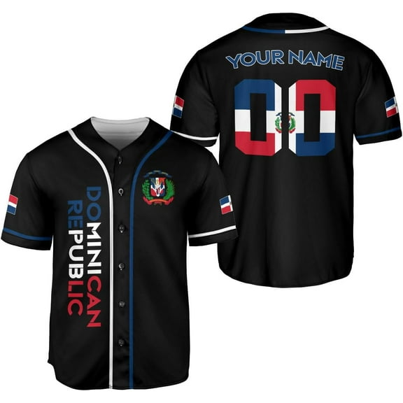 Personalized Dominican Republic Baseball Jersey Shirt,Team Name Republic Dominicana Baseball Jersey for Men and Women (S)