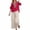 Red, variant on HAIJIE womens linen set two Piece Easter Sets for Women Summer Spring Lou-nge Sets Travel Vacation Outfits Cap Sleeve Side Slit Wide Leg Pants (Beige,L)