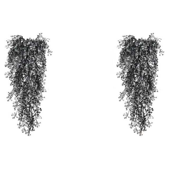 Injueey 2 piezas de plantas colgantes de imitación para decoración fácil de mantener y plantas artificiales duraderas en blanco y negro 2 blanco y negro 2 2Conjunto