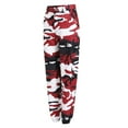 thumbnail image 5 of Ecqkame Women's Camo Pants Cargo Trousers Fashion Women Casual Pocket Bound Feet Zipper Printing Trousers Red XXL, 5 of 6