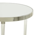 thumbnail image 5 of DecMode 19" x 23" Silver Acrylic Plastic Accent Table with Mirrored Top and Acrylic Legs, 1-Piece, 5 of 8