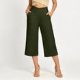 thumbnail image 4 of Luvrsol Capri Pants for Women Quick Dry Casual Solid High Rise Straight Leg 7/8 Capri Jeans, Size S-3XL, 4 of 8