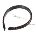 thumbnail image 2 of Unique Bargains Headband Double Strands Synthetic Hair Plaited 0.67" Wide Headband Braid Braided with Teeth Deep Brown, 2 of 7