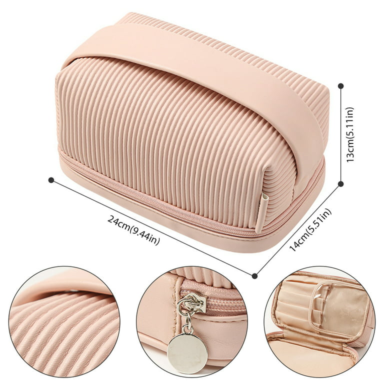  GLJ Makeup Vanity Bag for Women, Portable Travel Cosmetic Bag,Washable,  Gift for Girl,Can Store Cosmetics,Skincare,toiletries (Color : Brown, Size  : 20 * 17 * 18cm) : Beauty & Personal Care