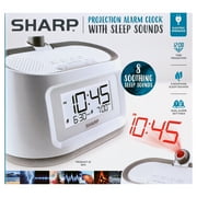 SHARP Projection Dual Alarm Clock with 8 Soothing Sleep Sounds, Easy to Read Display
