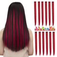 thumbnail image 1 of Lot de 12 Extensions de Cheveux Colorés 21 Pouces Longs Postiches Raides, 1 of 1