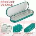 thumbnail image 3 of 3pcs Metal Hinged Tins Box, 6.9x2.4x0.7 Inch Rectangular Empty Tin Box Portable Pencil Containers for Pen Makeup Brushes Home Organizers, Green, 3 of 5