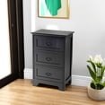 thumbnail image 5 of LEHOME Accent Storage Cabinet, Modern Floor Cabinet with 3 Drawers, Small Bedside Table with Anti-toppling Strap, Nightsand with Exquisite Handles (Black), 5 of 6