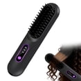 thumbnail image 2 of 2 In 1 Straightener Curling And Straightening Mini Hair Straightener For Hair Straightening 3 Heat Settings Wireless Mini Brush With LED Display And 3 Heat Levels For Use, 2 of 4