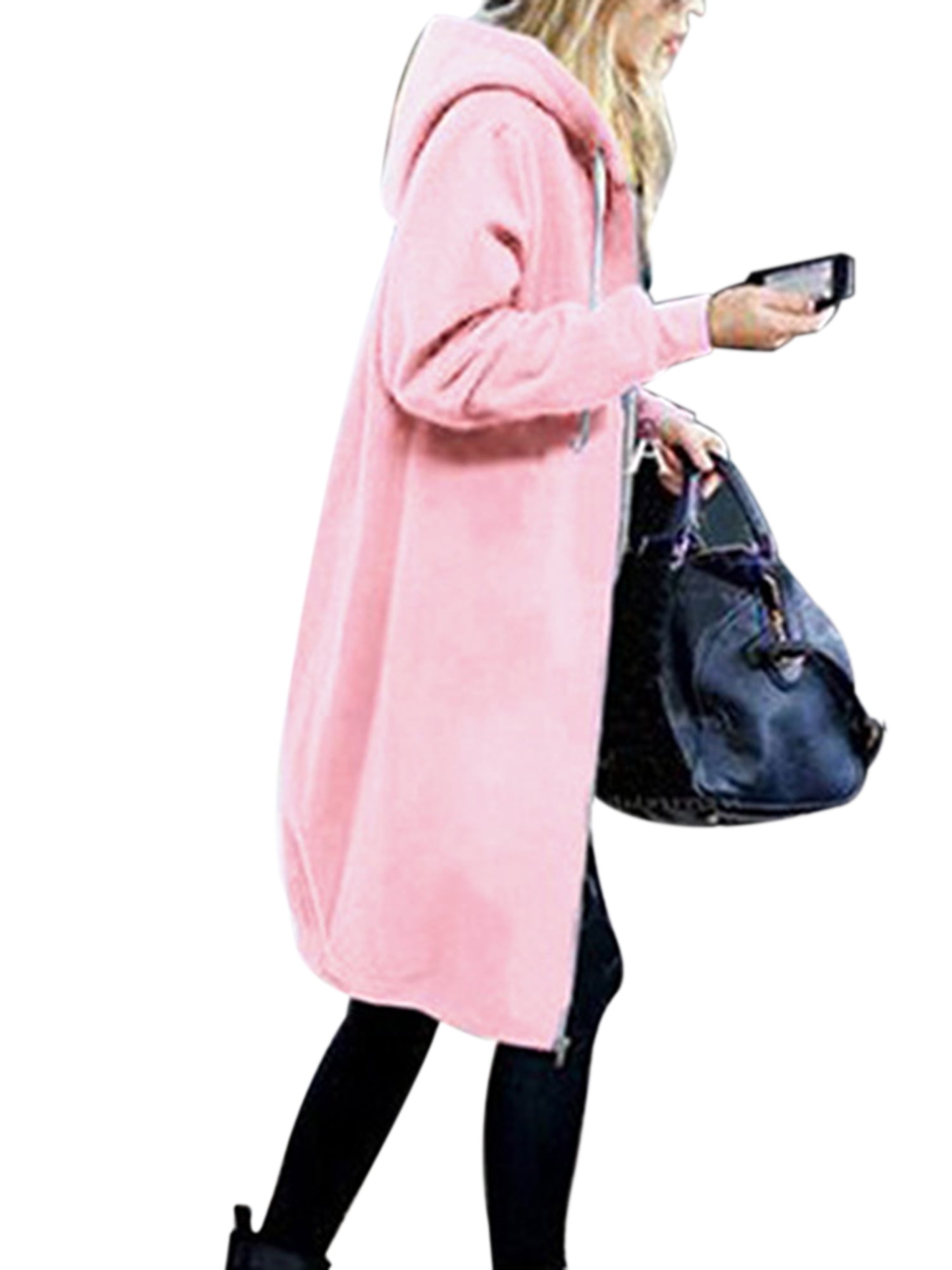 plus size pink zip up hoodie