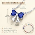 thumbnail image 5 of FindChic Bow Necklace for Women, Synthetic Sapphire Birthstone Necklaces Bow Heart Cubic Zirconia Pendant Birthday Mothers Day Jewelry Gifts Her Wife Lady Adults Ideas, 5 of 9