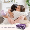 thumbnail image 2 of Get Well Soon Gifts for Women, Warm Hug Blanket with Inspirational Words, Thinking of You Gifts, Cancer Care Gifts for Women, Comfort Soft Healing Blanket 60"x50", Purple, 2 of 5