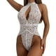 thumbnail image 1 of Gibobby Lencería para sexo Lencería de una pieza a la para mujer, lencería de juego de rol, disfraces sexys para mujer, lencería de encaje a cuadros rojos(Blanco, L), 1 of 5