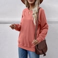 thumbnail image 7 of idosla Sweatshirt for women Side Split Fall Fashion 2025 Long Sleeve Shirts Trending Now (Watermelon Red, S), 7 of 7