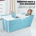 thumbnail image 2 of Trendix Foldable Bathtub with Thermal Lid, Collapsible Soaking Bath Tub, 55 inch Portable Bathtub for Kids Adult Freestanding Surround Folding Bathtub with Drain Pipe (Blue), 2 of 10