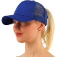thumbnail image 2 of LAICAIW Ponytail Baseball Cap Messy High Bun Adjustable Mesh Trucker Sun Hat for Women, 2 of 5