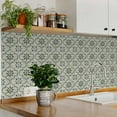 thumbnail image 3 of Mi Alma Peel & Stick Tiles - Floral Teal Vinyl Backsplash 12x12, 3 of 16