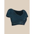 thumbnail image 2 of Navy Blue Floral Embroidered Net Saree - 20900862, 2 of 8