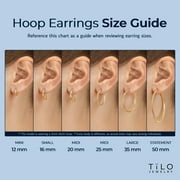 Tilo Jewelry 14K Yellow Gold Thin Hoop Earrings, 1mm Tube, 12mm (Women, Men, Unisex)