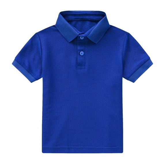 Toddler Summer Short Sleeve Polo Shirt for Boys Girls Casual Solid Tops, Sizes 1-6 Years