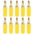 thumbnail image 1 of 10 Uds J.10007 2,5mm conector Banana de latón chapado en oro conector de clavija de plátano instrumento enchufe de prueba amarillo VoborMX herramienta, 1 of 8