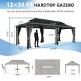 thumbnail image 3 of VEIKOUS 24' x 12' Outdoor Large Hardtop Gazebo, Oversized Double Roof Aluminum Gazebo with Rain Gutters for Patio, Garden, Lawn, 3 of 16
