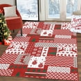 thumbnail image 3 of FairOnly 8'x10'Bohemian Checkered Christmas Area Rug for Living Room Low Pile Washable Non Slip Floor Festive Rug for Holiday Home Decor,Red Green, 3 of 6