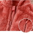 thumbnail image 4 of Ccpelsie Baby Plush Long Sleeve Polar Fleece Jumpsuit With Bear Ears Baby Fleece Hooded Jumpsuit Infant Winter Outfit(Watermelon Red,6-12 Months), 4 of 7