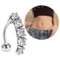 thumbnail image 2 of TechWave Stainless Steel Rhinestone Navel Belly Button Rings Geometric Shape Navel Rings Zircon Belly Navel Piercing Jewelry For Women Girls U Belly Button Piercing Reverse Belly Button Piercing Real, 2 of 4