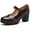 Burgundy, variant on DADAWEN Women's Chunky Mid-Heel Platform Mary Jane Closed Toe Work Pumps Oxfords Dress Shoes 6.5 US
