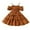 Brown, variant on YWOAGH Toddler Kids Baby Girls Tutu Dress Ruffles Solid Wedding Party Girls Dresses with Flounced Sleeves and Cake Skirt White 12-18 Months