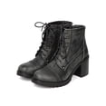 thumbnail image 5 of New Refresh Transit-01 Women Leatherette Distressed Lace Up Chunky Heel Bootie, 5 of 6