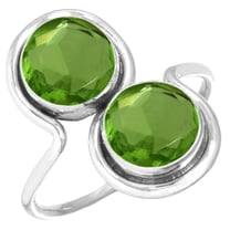 925 Sterling Silver Ring Peridot Quartz Handmade Jewelry